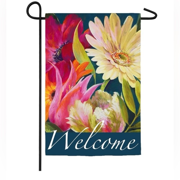 Evergreen Floral Fanfare Garden Suede Flag - 13 x 1 x 18 Inches - Picture 1 of 3